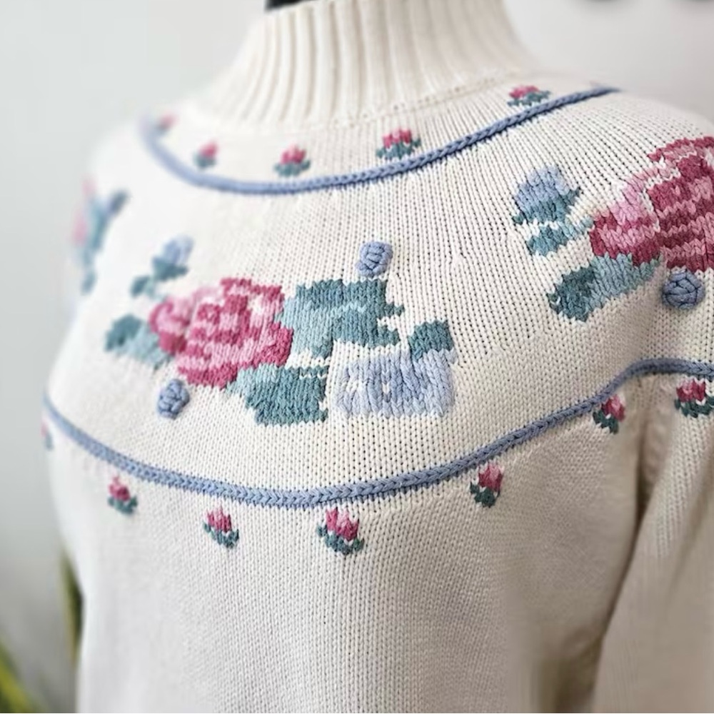 Vintage 1990 Eddie Bauer cottagecore sweater